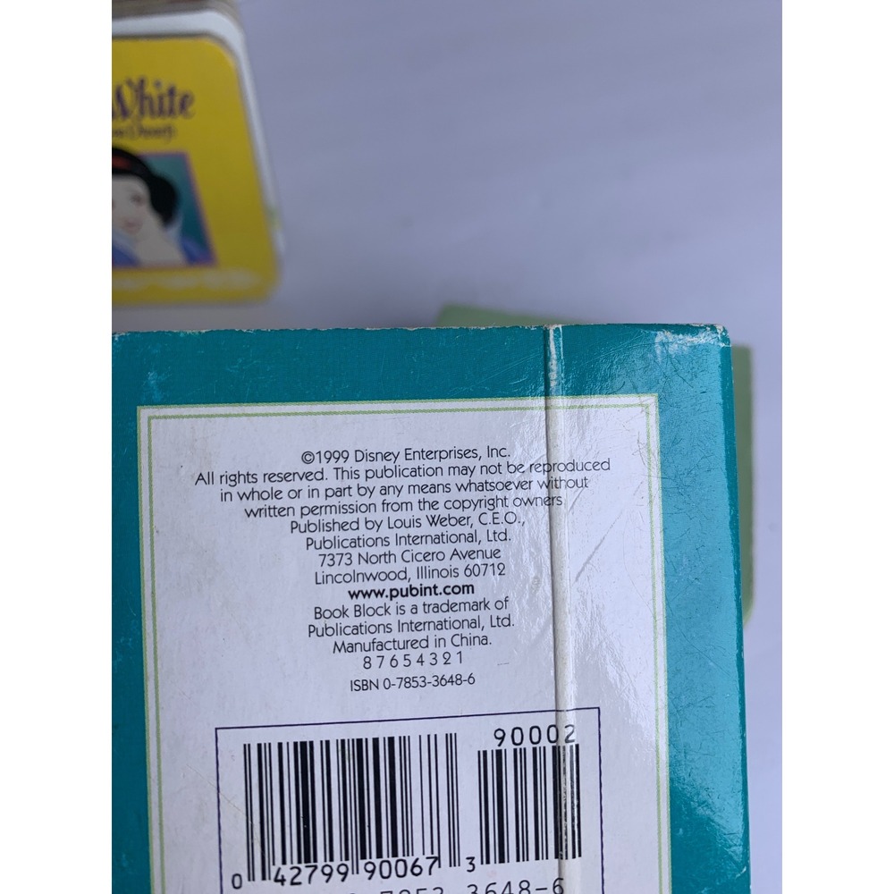 Vintage 1999 Disney Book Block Board Books Bambi Snow White Pinocchio Set of 3 - Picture 6 of 8